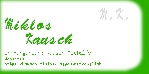 miklos kausch business card